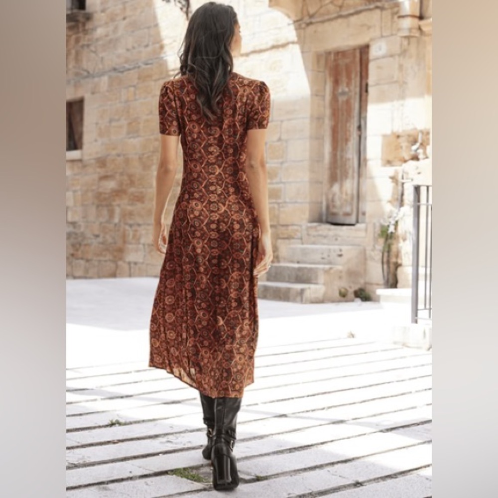 Peruvian Connection Tabriz Button Front Burgundy … - image 2